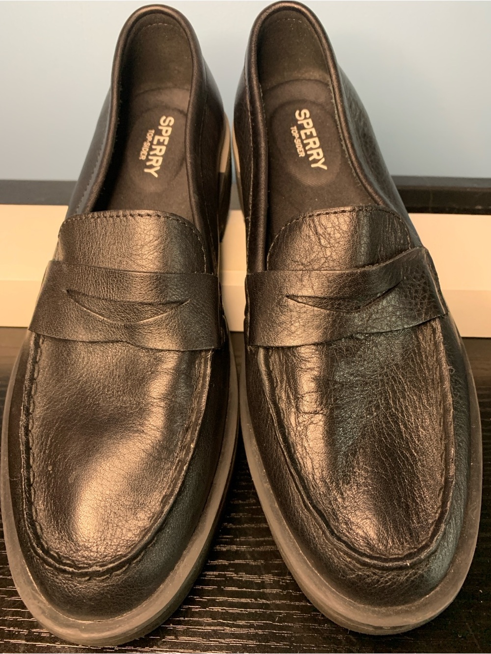 Sperry Women's Black Leather Penny Loafers